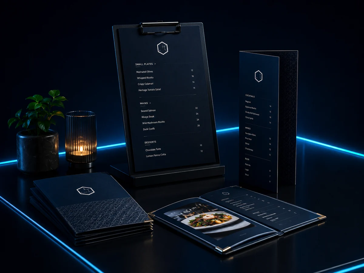 Menu design examples