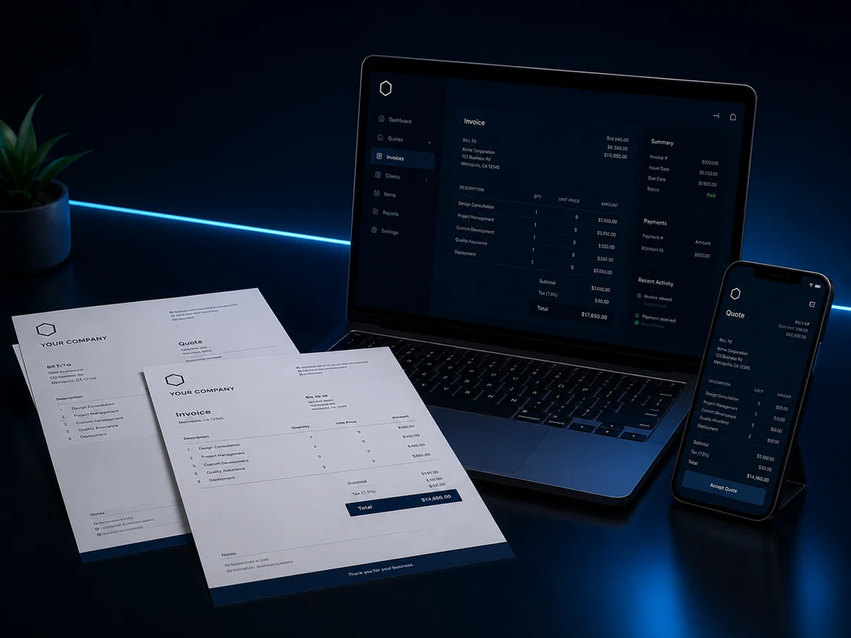 Quote and invoice examples