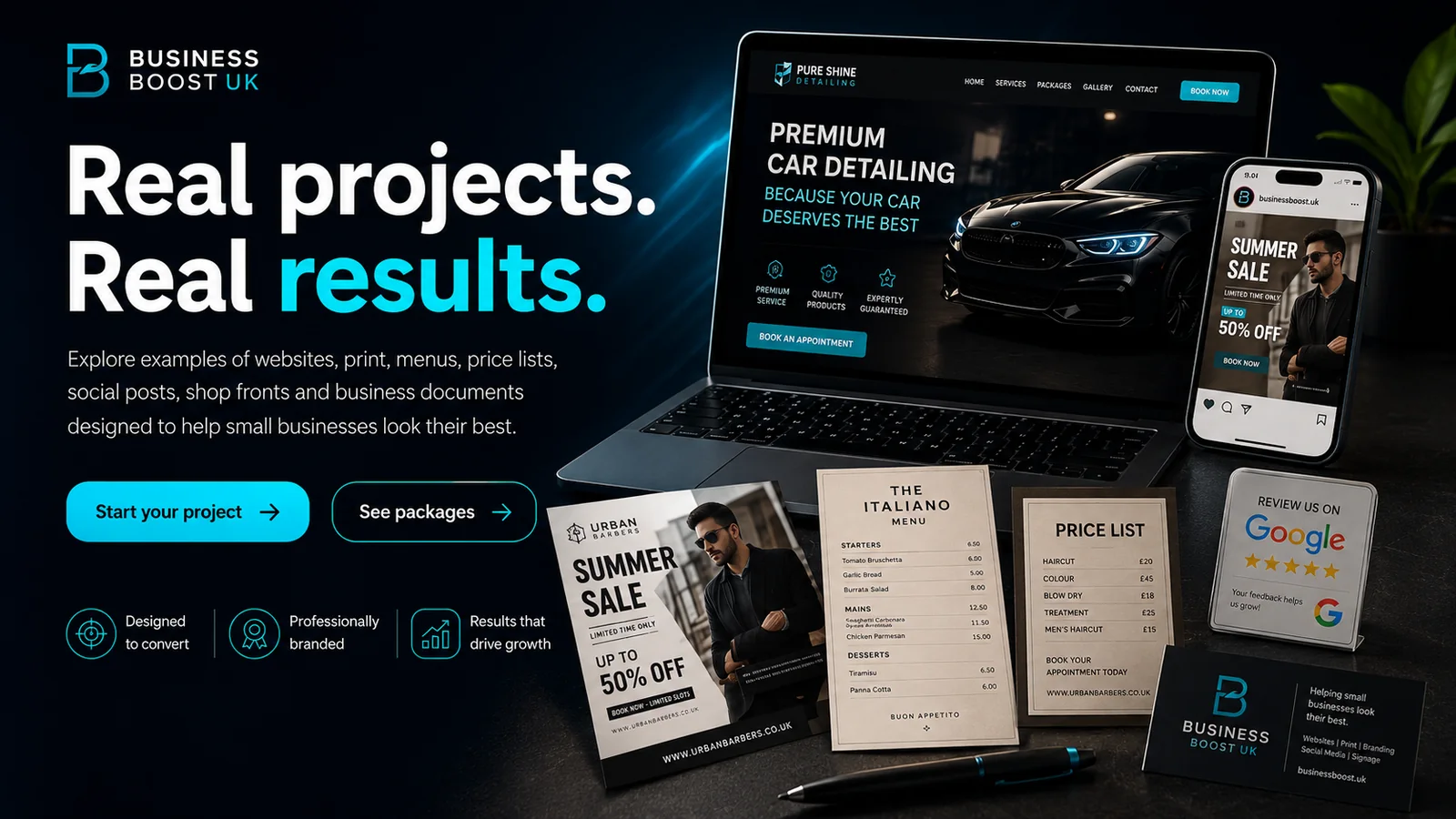 Business Boost UK examples showcase