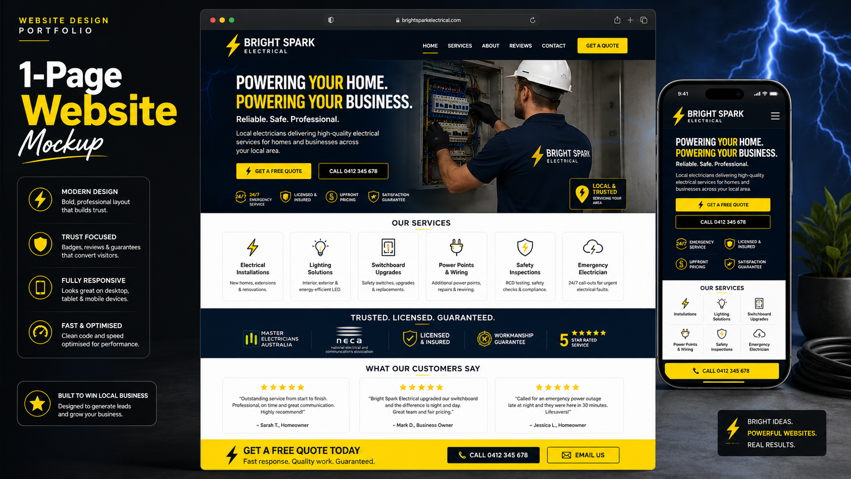 1 Page Website Mockup Design