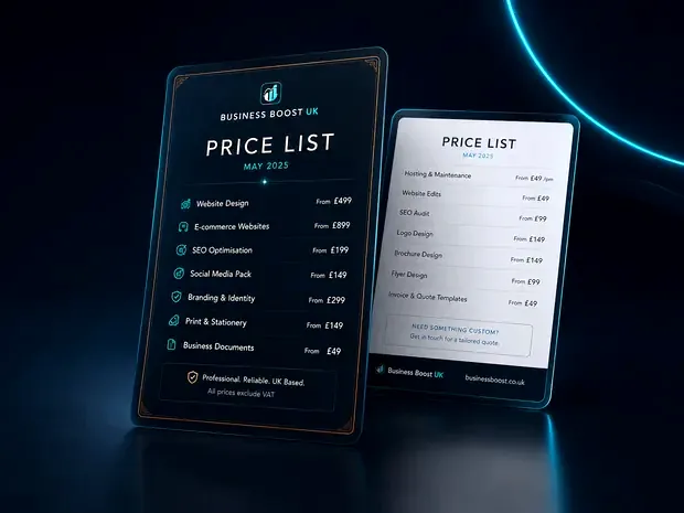 Price list design example